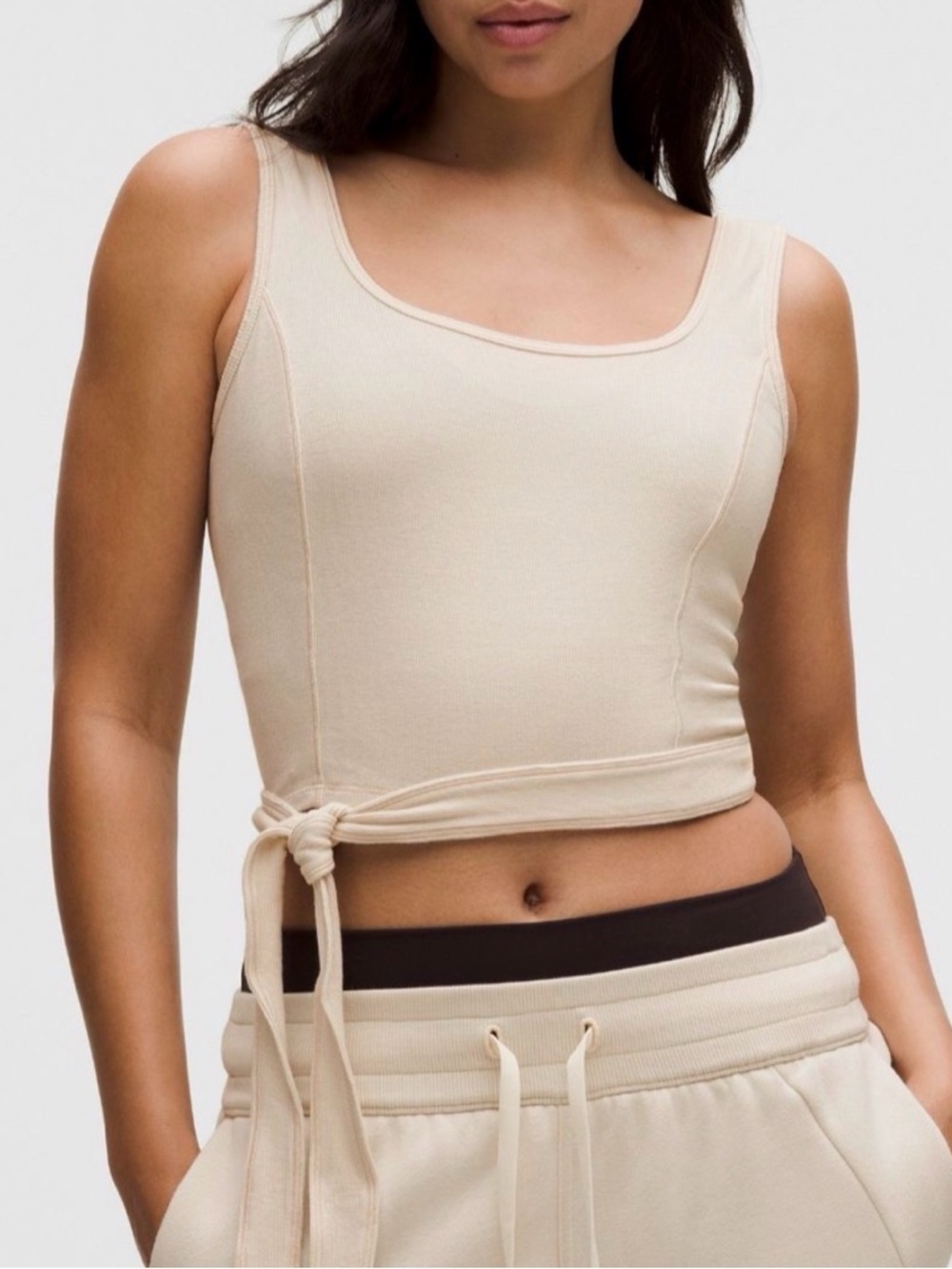 Lululemon Side Tie Cropped Tank Top White